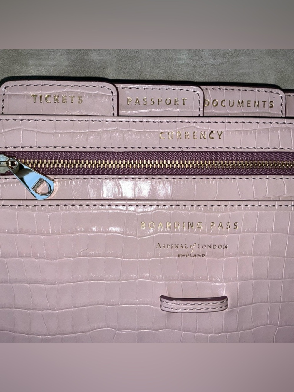 NWOT Aspinal Croc-Embossed Travel Wallet - Picture 5 of 11